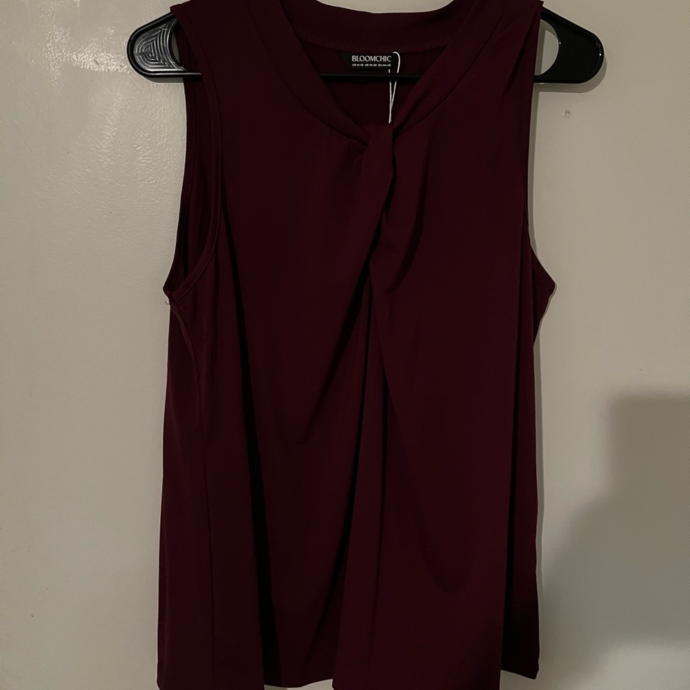BloomChic Burgundy Sleeveless Blouse
